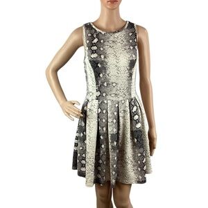 Gianni Bini Snake Print Mini Dress Size XS Black White